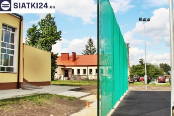 Siatki Luboń - Zielone siatki ze sznurka na ogrodzeniu boiska orlika dla terenów Lubonia